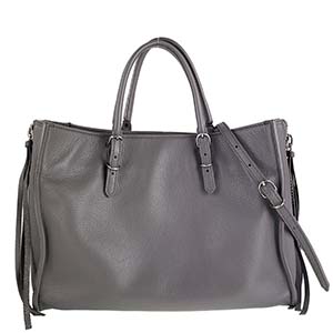 バレンシアガ ペーパー ミニ レザー グレー 2WAY トートバッグ