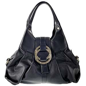 ブルガリ チャンドラ レザー ブラック ショルダーバッグ