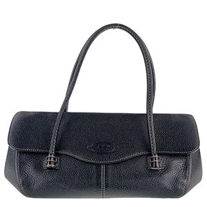 トッズ コーニッシュウェーブ レザー ブラック ショルダーバッグ