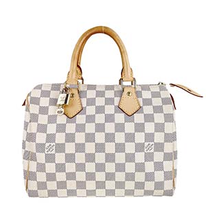 ルイ・ヴィトン ダミエ アズール スピーディ25 ホワイト ハンドバッグ