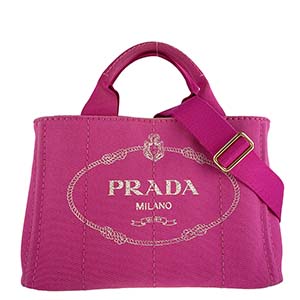 プラダ カナパ キャンバス ピンク 2WAY トートバッグ