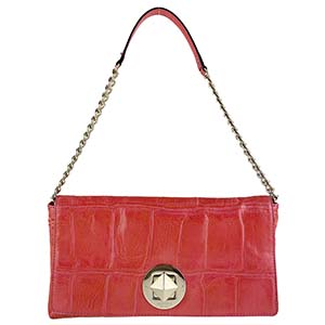 ケイトスペード  ニューヨーク パテント レッド チェーン ショルダーバッグ