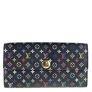 ルイ・ヴィトン モノグラム マルチカラー ポルトフォイユ サラ ノワール 長財布
