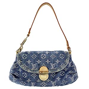 ルイ・ヴィトン モノグラム デニム ミニ プリ―ティ ブルー ショルダーバッグ