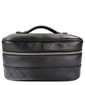 シャネル ビコローレ マトラッセ ラムスキン ブラック バニティ ハンドバッグ