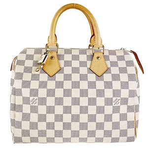 ルイ・ヴィトン ダミエ アズール スピーディ25 ホワイト ハンドバッグ