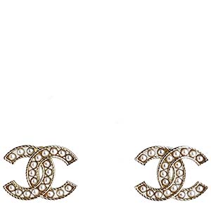 シャネル CCロゴ ゴールドメッキ フェイクパール ゴールド ピアス