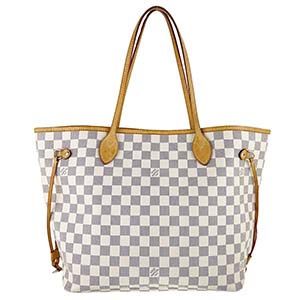 ルイ・ヴィトン ダミエ アズール ネヴァーフルMM ホワイト トートバッグ