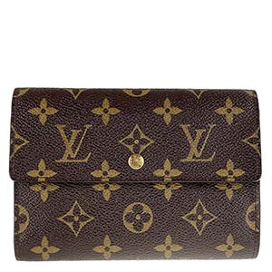 ルイ・ヴィトン モノグラム ポルトトレゾール エテュイ シェキエ ブラウン 三つ折り 財布
