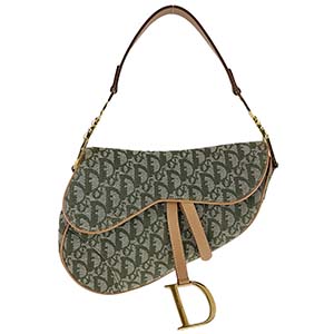 ディオール サドルバッグ トロッター キャンバス レザー グリーン ショルダーバッグ