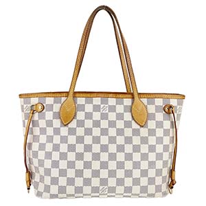 ルイ・ヴィトン ダミエ アズール ネヴァーフルPM ホワイト トートバッグ