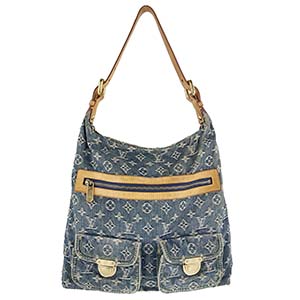 ルイ・ヴィトン モノグラム デニム バギーGＭ ブルー ショルダーバッグ