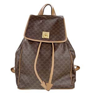 セリーヌ マカダム PVC レザー ブラウン リュック