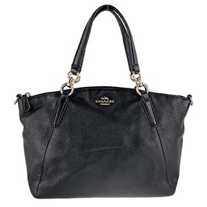 コーチ レザー ブラック ハンドバッグ