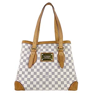 ルイ・ヴィトン ダミエ アズール ハムステッドPM ホワイト トートバッグ