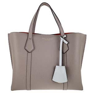トリーバーチ ペリー トリプルコンパーメントトート レザー グレーヘロン 2WAY ハンドバッグ