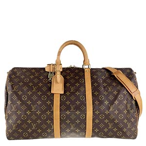 ルイ・ヴィトン モノグラム キーポル バンドリエール55 ブラウン ボストンバッグ