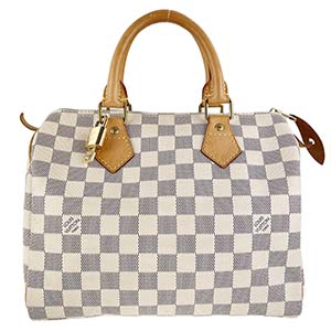 ルイ・ヴィトン ダミエ アズール スピーディ25 ホワイト ハンドバッグ