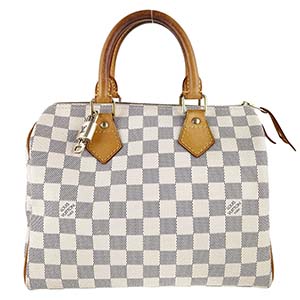 ルイ・ヴィトン ダミエ アズール スピーディ25 ホワイト ハンドバッグ