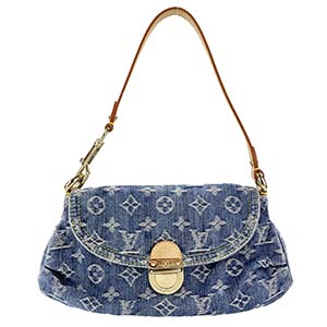 ルイ・ヴィトン モノグラム デニム ミニ プリ―ティ ブルー ショルダーバッグ
