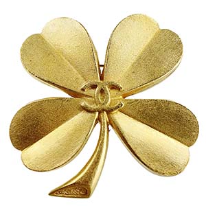 シャネル CCロゴ クローバー ゴールドメッキ ゴールド ブローチ