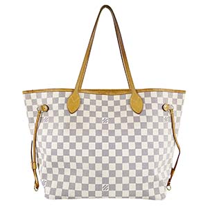 ルイ・ヴィトン ダミエ アズール ネヴァーフルMM ホワイト トートバッグ