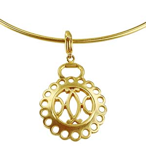 エルメス ロゴチャーム ゴールドメッキ ゴールド チョーカー