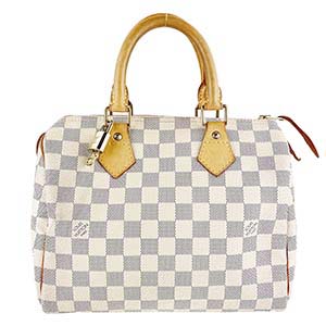 ルイ・ヴィトン ダミエ アズール スピーディ25 ホワイト ハンドバッグ