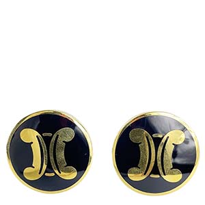 セリーヌ トリオンフ ゴールドメッキ ブラック ゴールド イヤリング