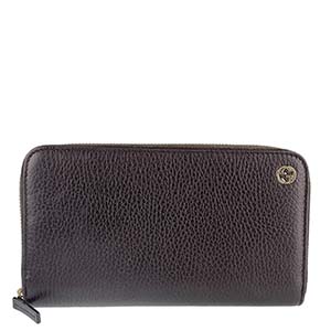 グッチ インターロッキングG レザー ブラック ラウンドファスナー 長財布