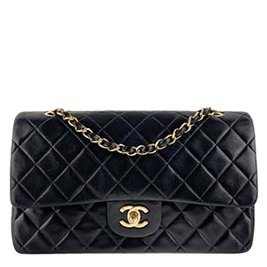 シャネル マトラッセ 25㎝ ラムスキン ブラック ショルダーバッグ