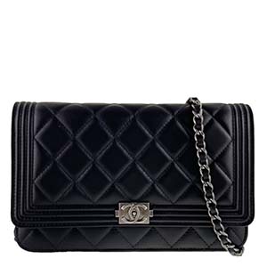 シャネル ボーイシャネル ラムスキン ブラック ショルダーバッグ