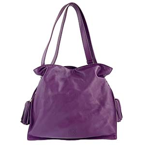 ロエベ フラメンコ ラムスキン パープル ショルダーバッグ