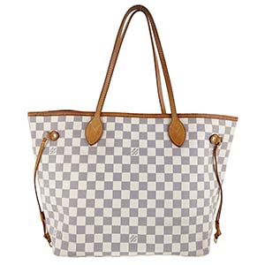 ルイ・ヴィトン ダミエ アズール ネヴァーフルMM ホワイト トートバッグ