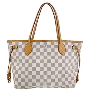 ルイ・ヴィトン ダミエ アズール ネヴァーフルPM ホワイト トートバッグ