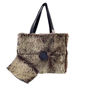 シャネル ラパン スエード ブラウン トートバッグ