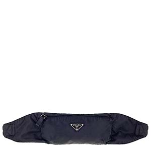 プラダ ナイロン キャンバス ブラック ウエストバッグ
