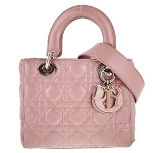 ディオール マイレディディオール カナージュ ラムスキン ピンク 2WAY ハンドバッグ
