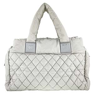 シャネル コココクーン ナイロン グレー トートバッグ