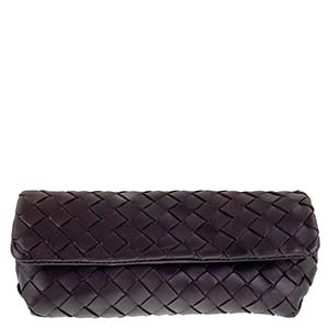 ボッテガ・ヴェネタ イントレチャート レザー ブラウン ポーチ