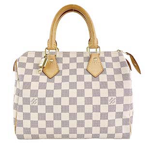 ルイ・ヴィトン ダミエ アズール スピーディ25 ホワイト ハンドバッグ