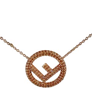 フェンディ エフ イズ フェンディ メタル ローズゴールド ペンダント ネックレス