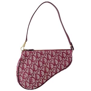 ディオール サドルバッグ トロッター キャンバス レザー ボルドー ショルダーバッグ