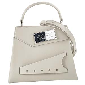 メゾンマルジェラ スナッチト スモール グレイニーカーフレザー グレージュ 3WAY ハンドバッグ