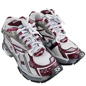 バレンシアガ メッシュ ナイロン ボルドー グレー ランナー スニーカー