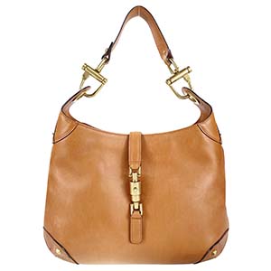 グッチ ジャッキー レザー ブラウン ショルダーバッグ