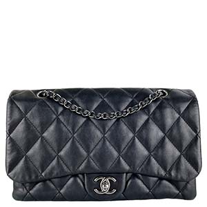 シャネル マトラッセ 25㎝ カーフスキン ブラック ショルダーバッグ