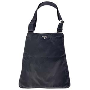 プラダ ナイロン キャンバス ブラック ショルダーバッグ