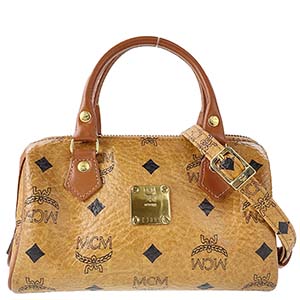 MCM ヴィセトス PVC レザー ブラウン 2WAY ハンドバッグ