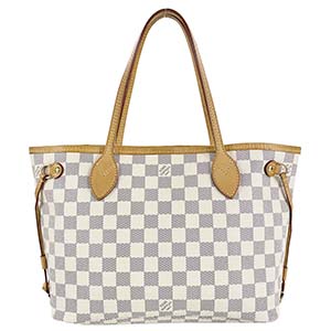 ルイ・ヴィトン ダミエ アズール ネヴァーフルPM ホワイト トートバッグ